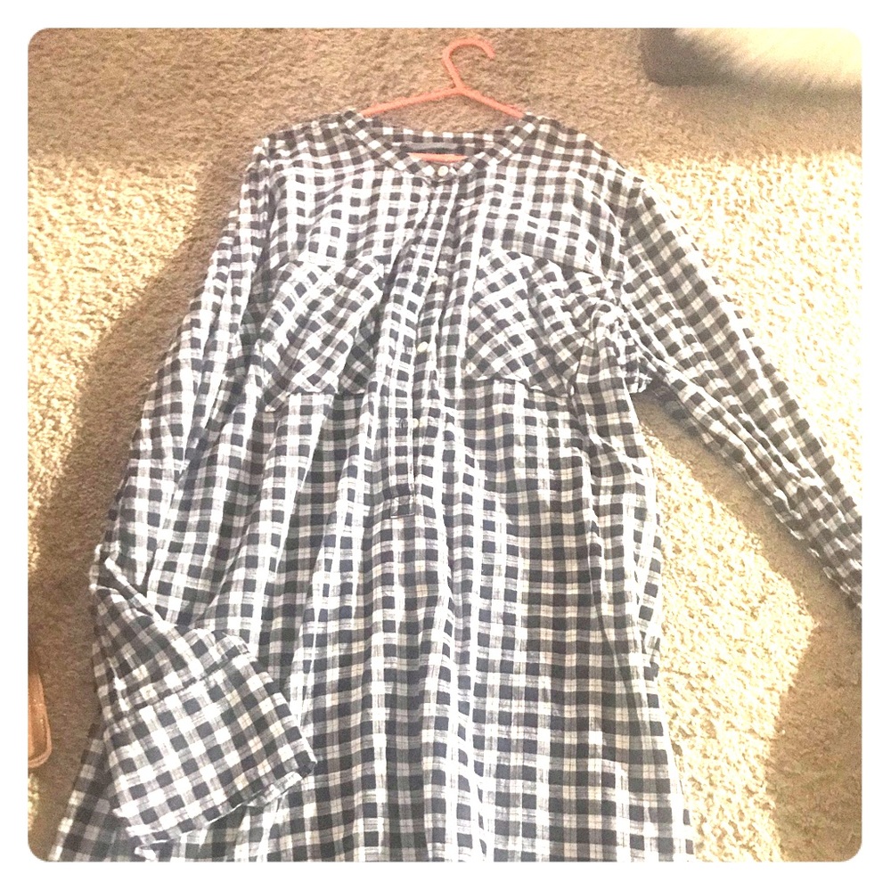 Long flannel dress shirt